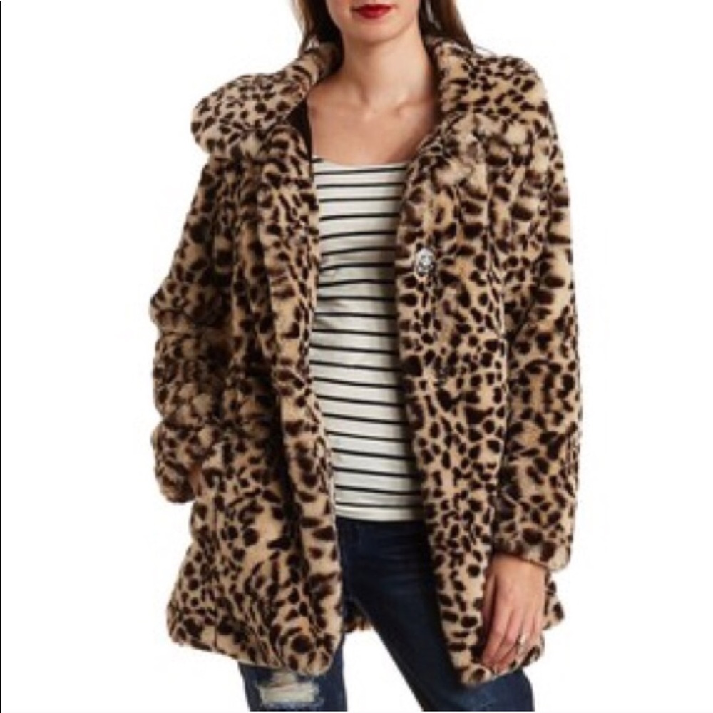Cheetah faux fur coat